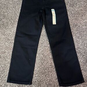 Boys Black Straight-Leg Pants